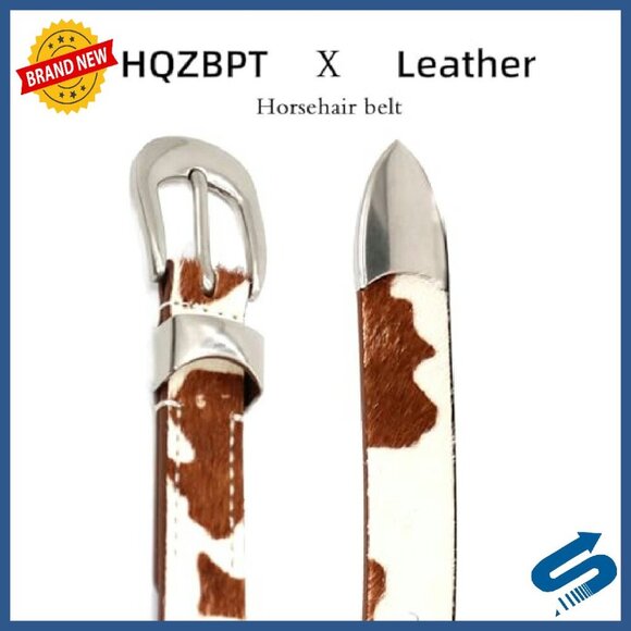 Genuine Leather Western Belt with Horsehair Pattern for Women main image 4